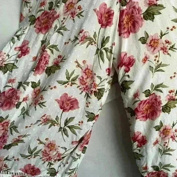 American Eagle White Pink floral jump Suit Romper Wide legged Boho size 2 - Picture 12 of 12